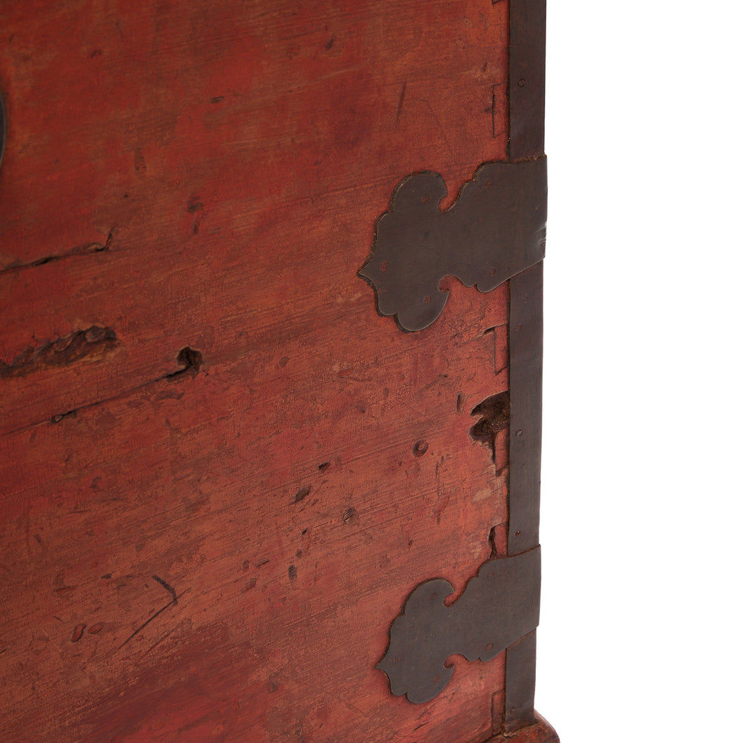 Detail From Antique Red Lacquer Camphor Chinese Chest - 18th Century | Indigo Antiques