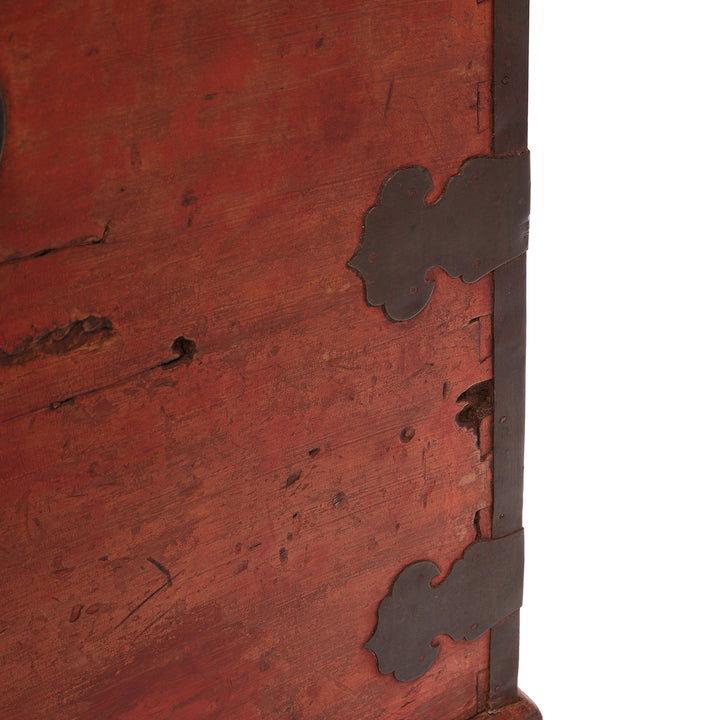 Detail From Antique Red Lacquer Camphor Chinese Chest - 18th Century | Indigo Antiques