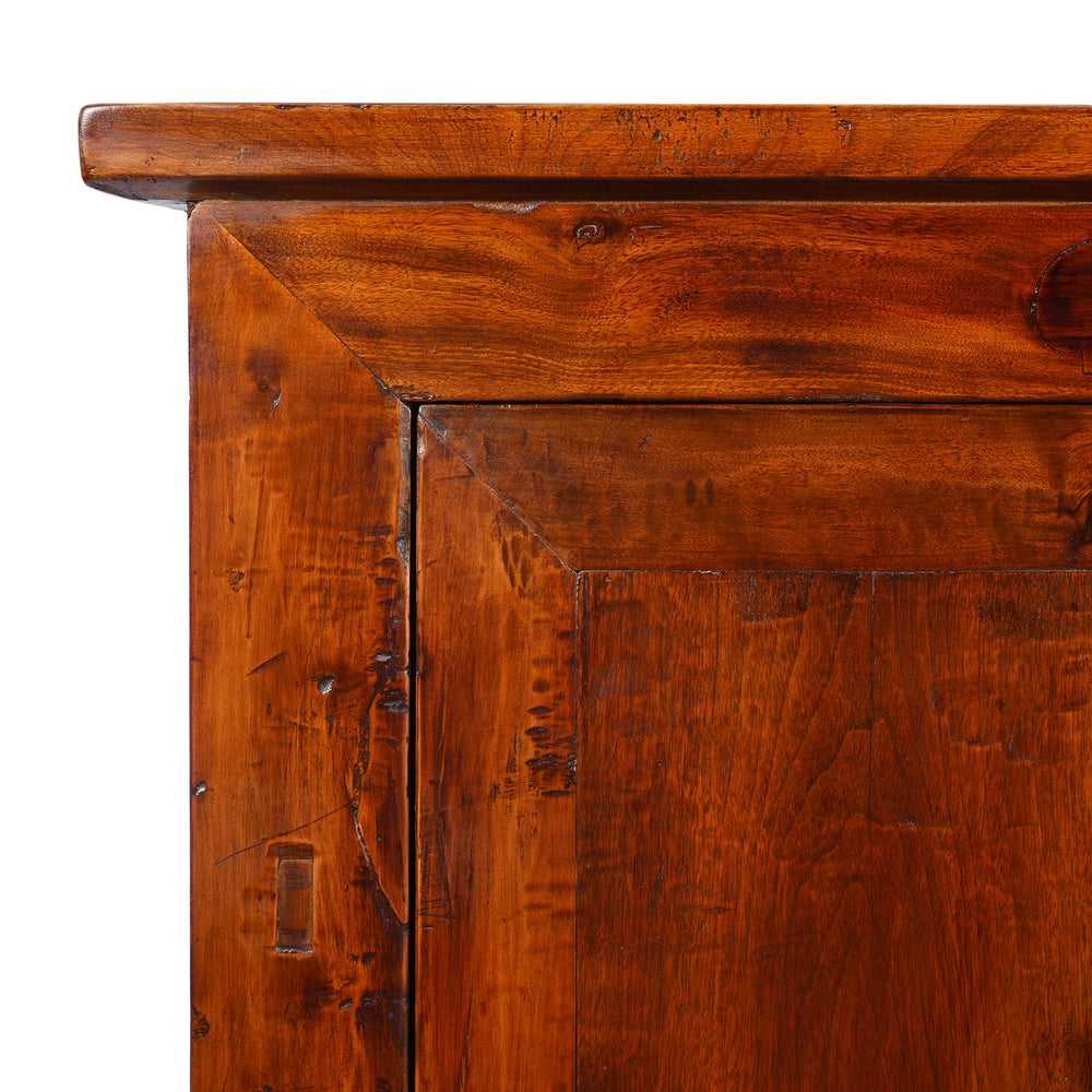 Corner Detail From Antique Walnut Chinese Gansu Cabinet - 19th Century | Indigo Antiques