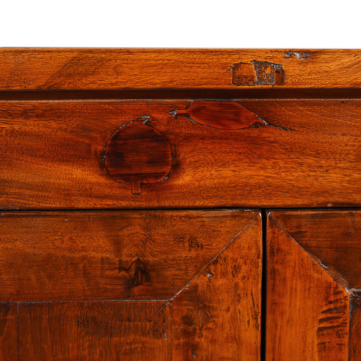 Peach Detail From Antique Walnut Chinese Gansu Cabinet - 19th Century | Indigo Antiques
