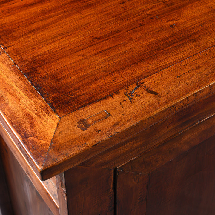 Corner Detail From Antique Walnut Chinese Gansu Cabinet - 19th Century | Indigo Antiques