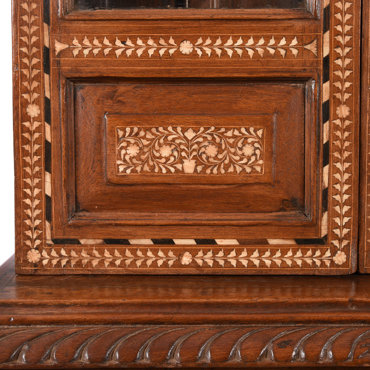 Bone Inlay Detail From Antique Bone Inlay Glazed Cabinet From India - Late 19th Century | Indigo Antiques