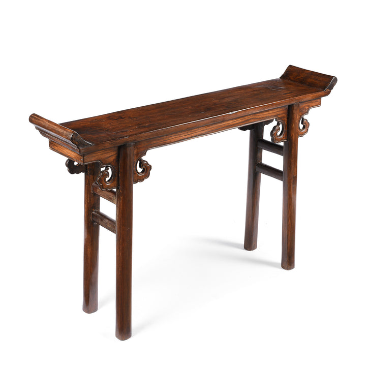 Angled View Of Antique Poplar & Pawlownia  Chinese Altar Table From Shandong - 19th Century