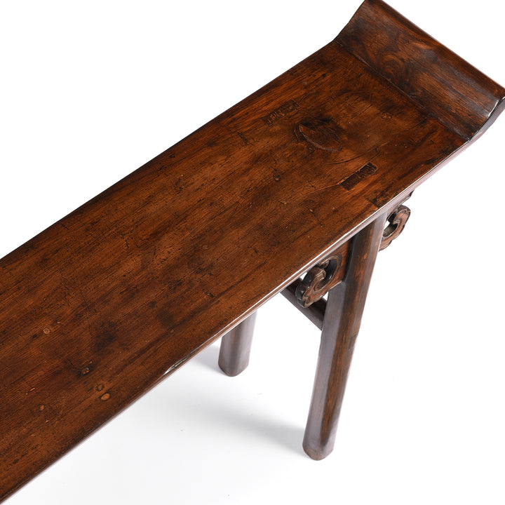 Surface Detail From Antique Poplar & Pawlownia  Chinese Altar Table From Shandong - 19th Century