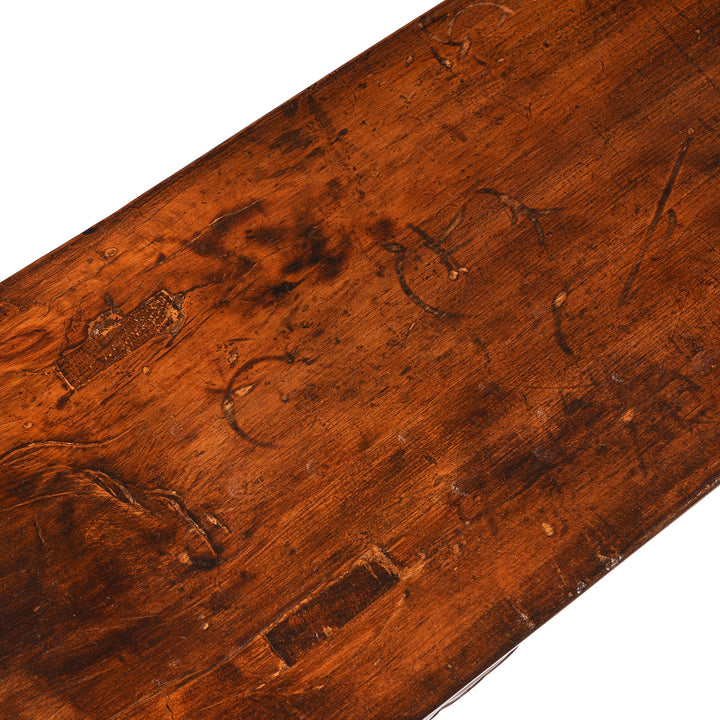 Surface Detail From Antique Poplar & Pawlownia  Chinese Altar Table From Shandong - 19th Century