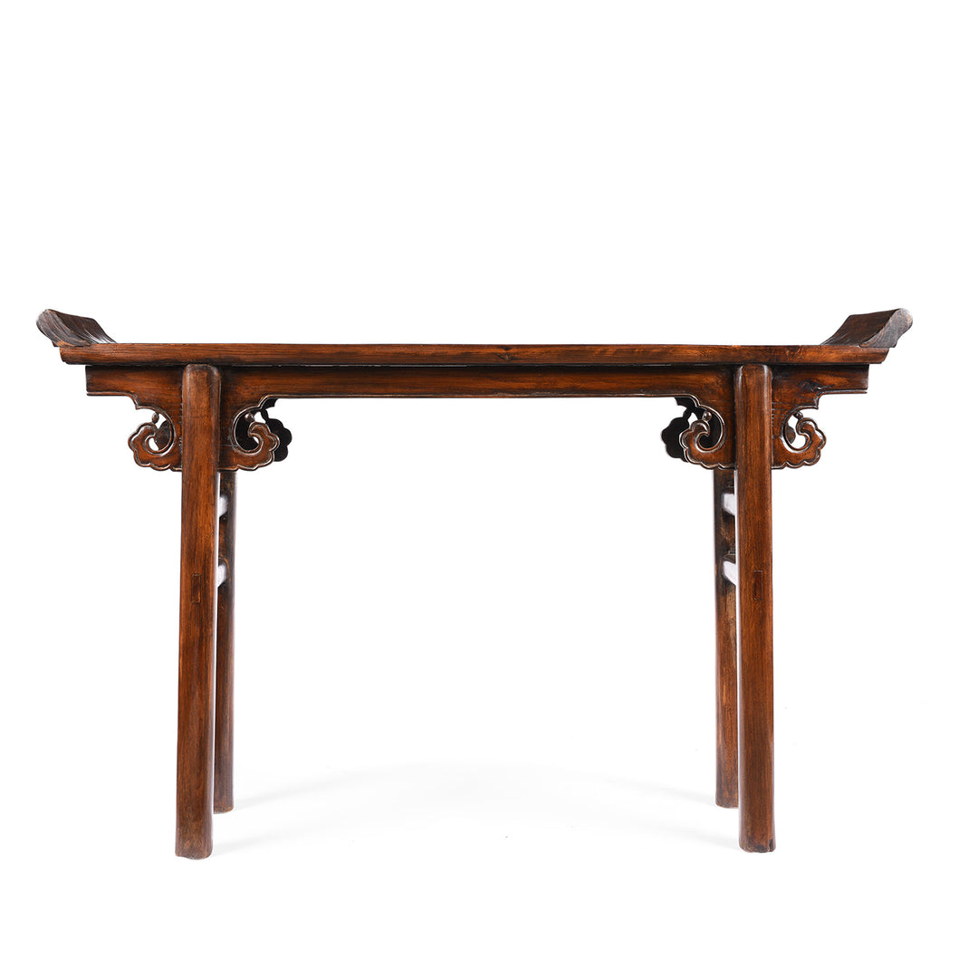 Back Of Antique Poplar & Pawlownia  Chinese Altar Table From Shandong - 19th Century