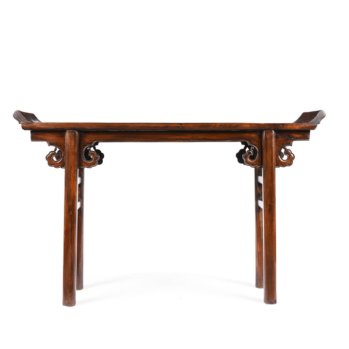 Back Of Antique Poplar & Pawlownia  Chinese Altar Table From Shandong - 19th Century