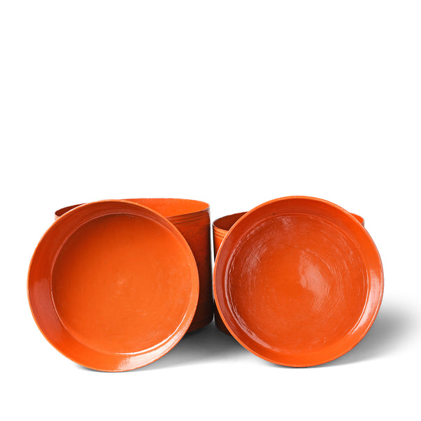 Extra Large Burmese Lacquer Tiffin Box - Ca 1910
