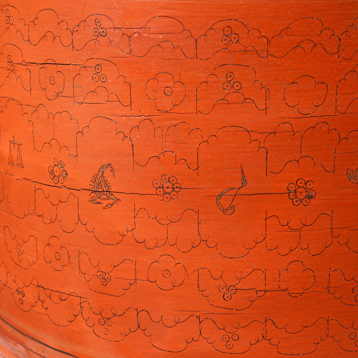 Extra Large Burmese Lacquer Tiffin Box - Ca 1910