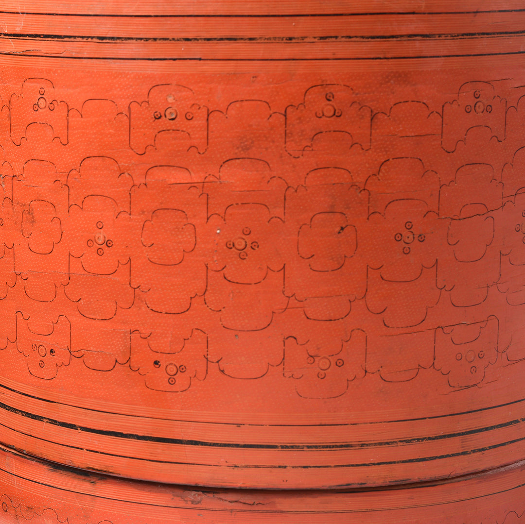 Burmese lacquerware betel box (kun it) kunan kanbyat pattern | Indigo Antiques