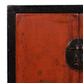 Red & Black Lacquer Book Cabinet From Shanxi Province - 19th Century