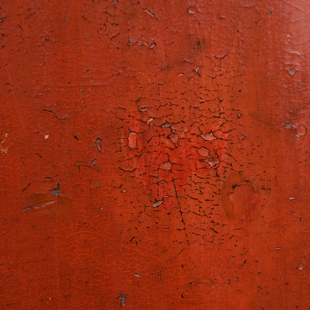 Crackling Effect From Antique Red & Black Lacquer Book Cabinet From Shanxi Province - 19th Century | Indigo Antiques
