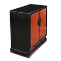 Red & Black Lacquer Book Cabinet From Shanxi Province - 19th Century