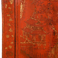 Red Lacquer Wedding Cabinet From Shanxi - Early 19thC