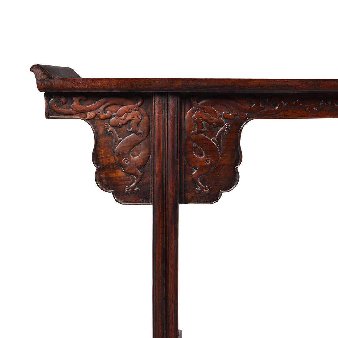 Corner Detail From Reproduction Rosewood Altar Table | Indigo Antiques