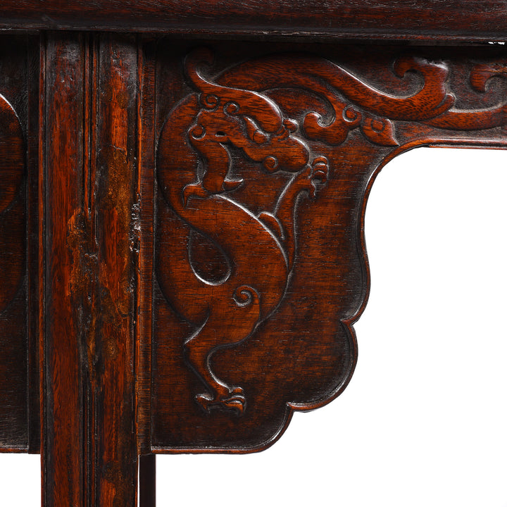 Dragon Detail From Reproduction Rosewood Altar Table | Indigo Antiques