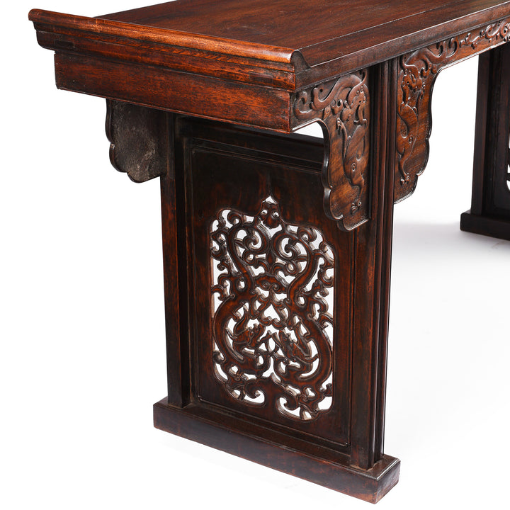 End Panel Detail From Reproduction Rosewood Altar Table | Indigo Antiques