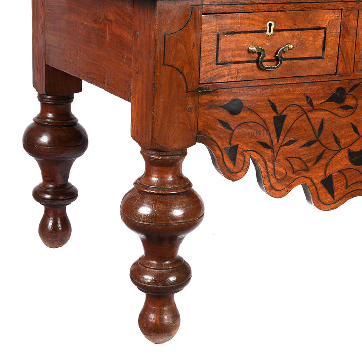 Legs Detail From Antique Indo-Dutch Jackfruit & Ebony Cabinet From Ceylon/Sri-Lanka -19th Century