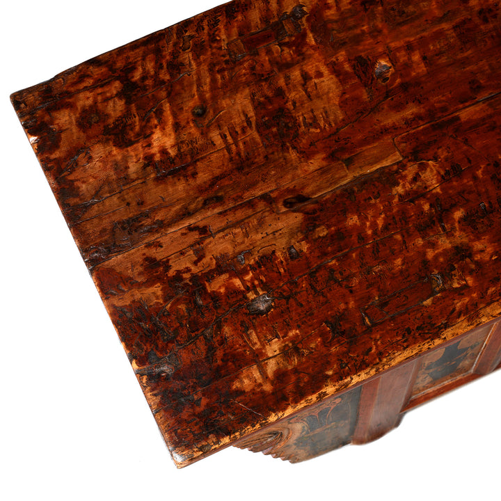 Painted Mongolian Kang Low Cabinet - Late 19thC