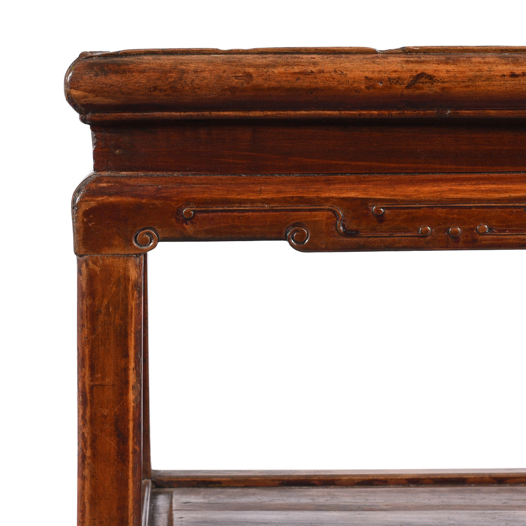 Corner Detail From Blackwood & Cypress Flower Stand From Jiangsu - 19th Century | Indigo Antiques