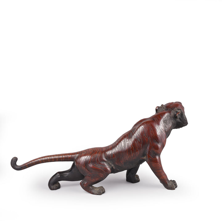Rear View Of Antique Japanese Bronze Tiger Okimono - Meiji Era | Indigo Antiques