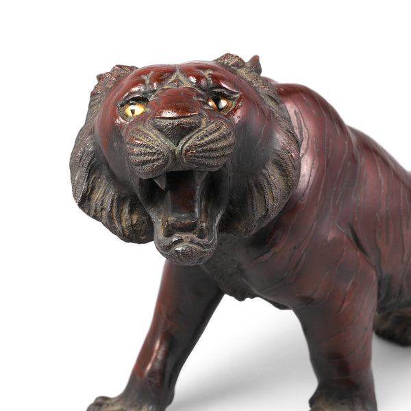 Japanese Bronze Tiger Okimono - Meiji Era