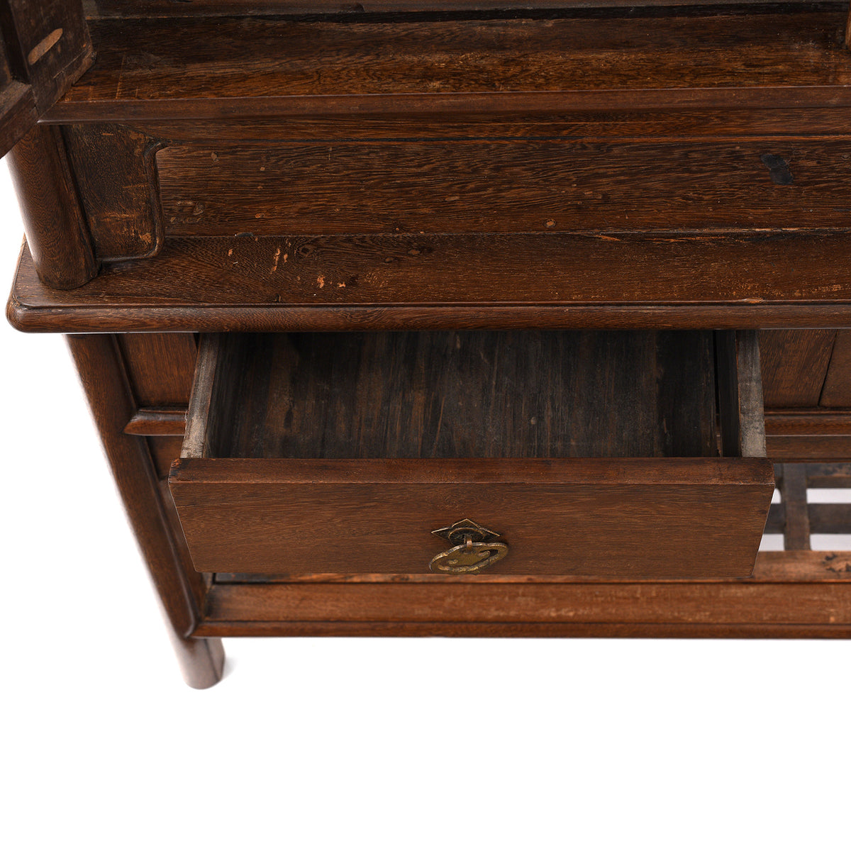 Detail From Antique Pair of Chinese Jichimu Taper Cabinets On Stand - Qing Dynasty | Indigo Antiques