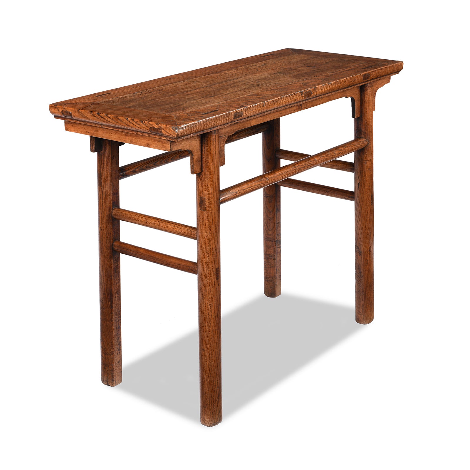 Side Detail of an Antique Chinese Ming Style Elm Half Table From Shanxi Province - 19th Century | Indigo Antiques