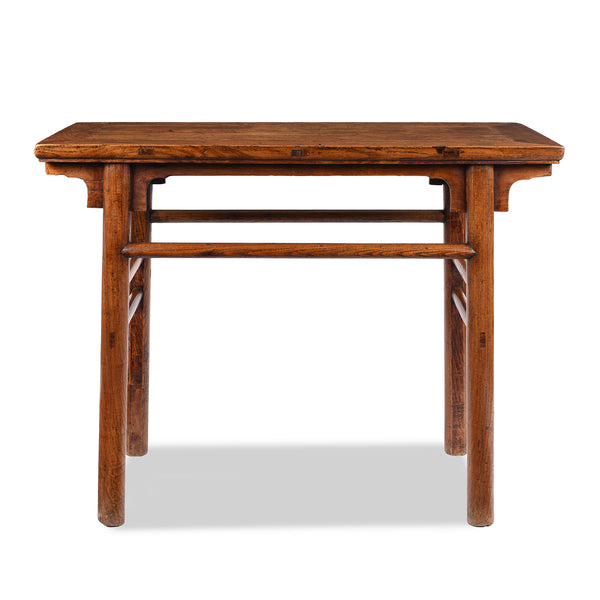 Elm Half Table From Shanxi Province - 19th Century