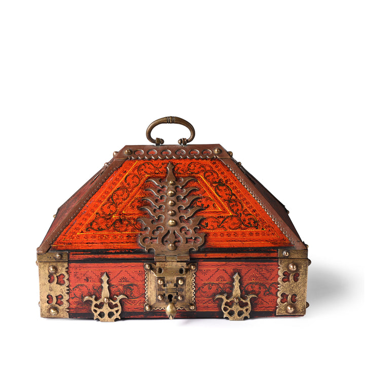 Antique Painted South Indian Malabar Betel Nut Box From Kerala - Ca 1910 | Indigo Antiques