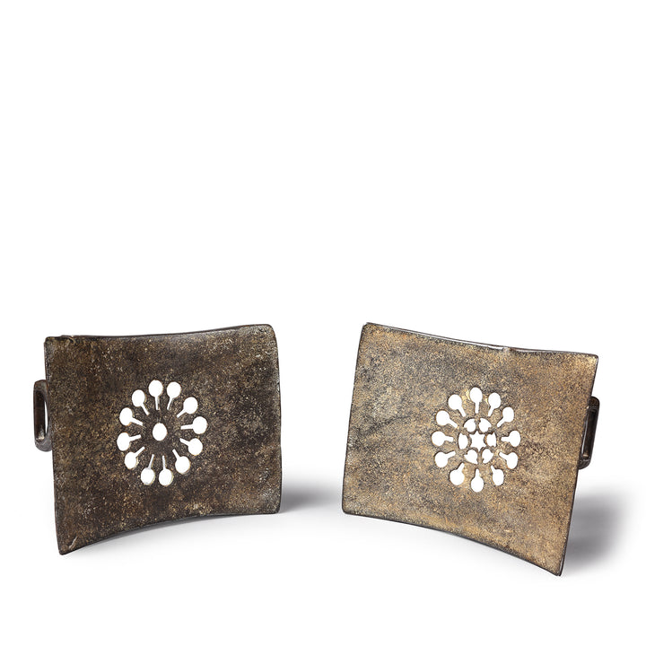 Indo-Persian Silver Inlaid Damascened Steel Stirrups - 19th Century