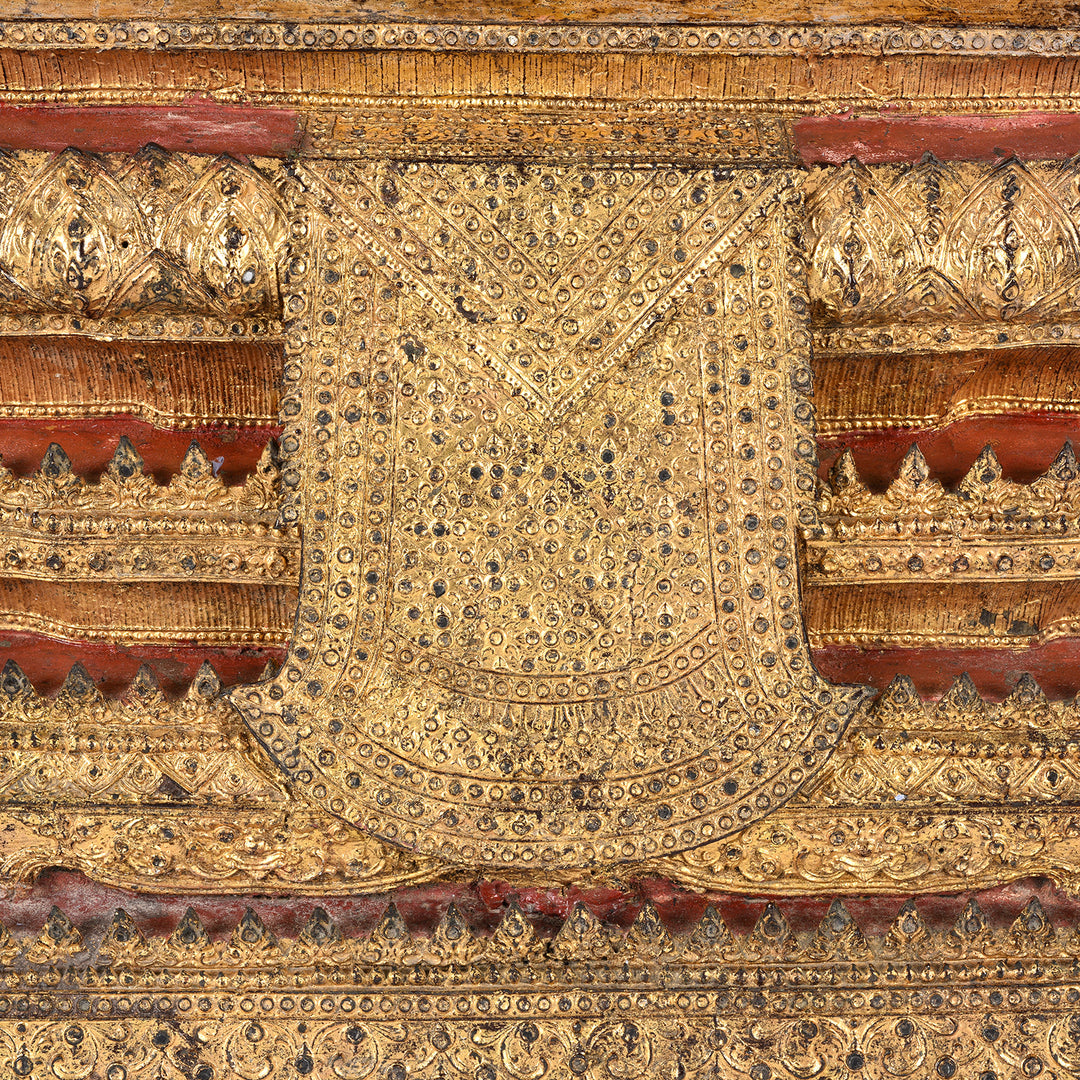 Detail From Antique Thai Gilt Bronze Rattanakosin Sitting Buddha Statue - 19th Century | Indigo Antiques