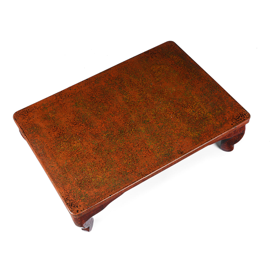 Top Down View Of Antique Japanese Wakasa Nuri Lacquer Low Table - Taisho Era | Indigo Antiques