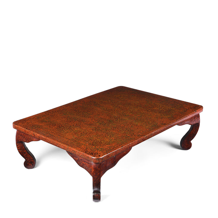 Angled View Of Antique Japanese Wakasa Nuri Lacquer Low Table - Taisho Era | Indigo Antiques