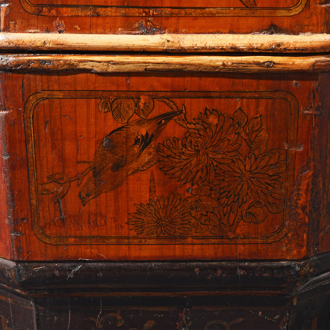 Detail From Antique Pair of Chinese Wedding Baskets from Shanxi - ca 1920 | Indigo Antiques