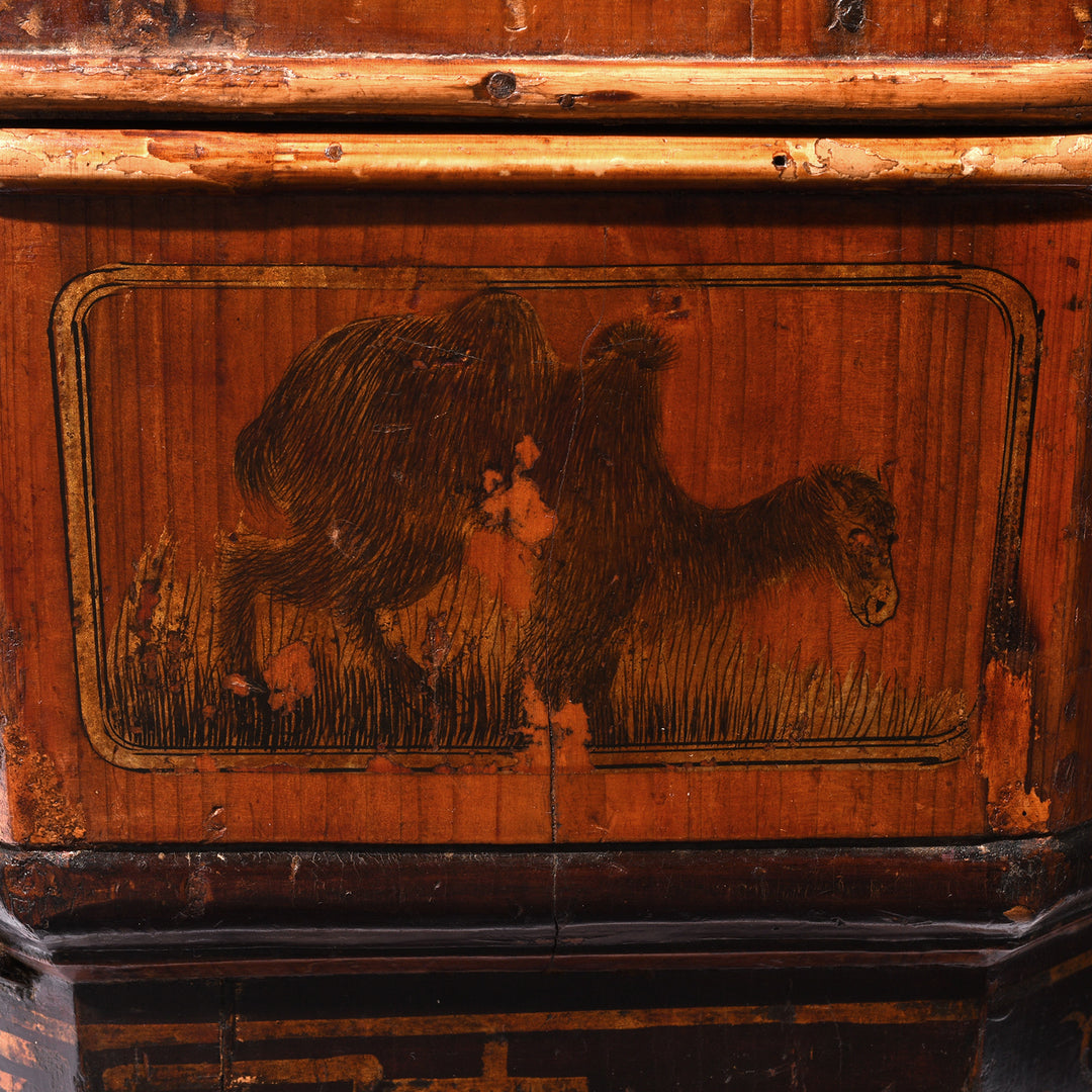 Detail From Antique Pair of Chinese Wedding Baskets from Shanxi - ca 1920 | Indigo Antiques