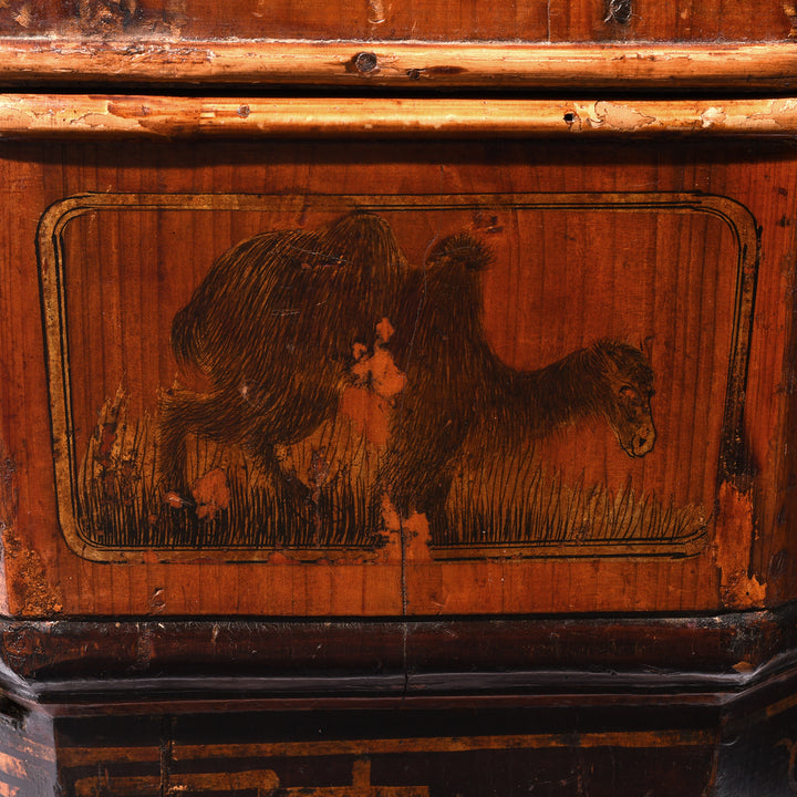 Detail From Antique Pair of Chinese Wedding Baskets from Shanxi - ca 1920 | Indigo Antiques