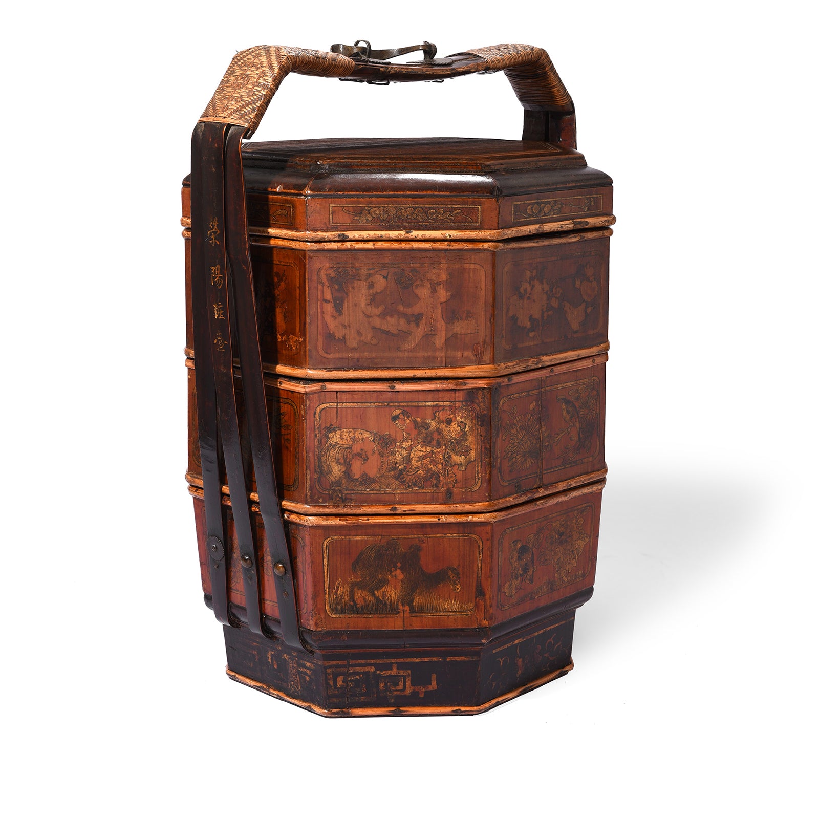 Pair of Chinese Wedding Baskets from Shanxi ca 1920 Indigo Antiques