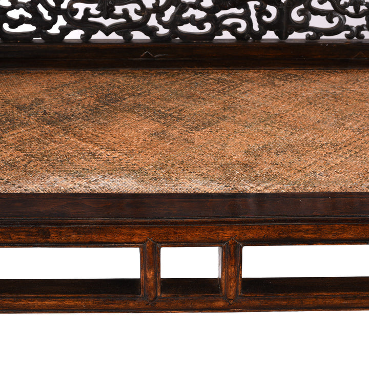 Detail From Antique Chinese Caned Bench Qing Dynasty - Ca 1910 | Indigo Antiques