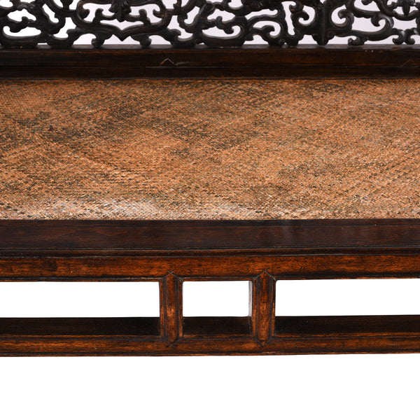 Chinese Caned Bench Qing Dynasty - Ca 1910