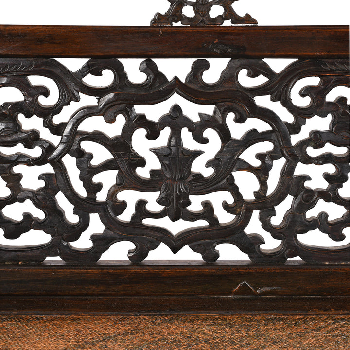 Detail From Antique Chinese Caned Bench Qing Dynasty - Ca 1910 | Indigo Antiques