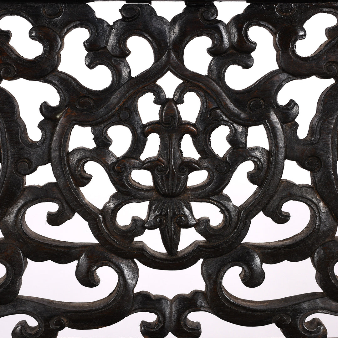 Detail From Antique Chinese Caned Bench Qing Dynasty - Ca 1910 | Indigo Antiques