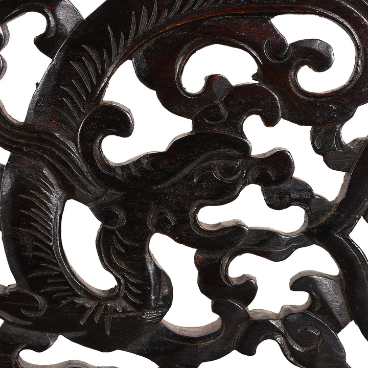 Dragon Detail From Antique Chinese Caned Bench Qing Dynasty - Ca 1910 | Indigo Antiques