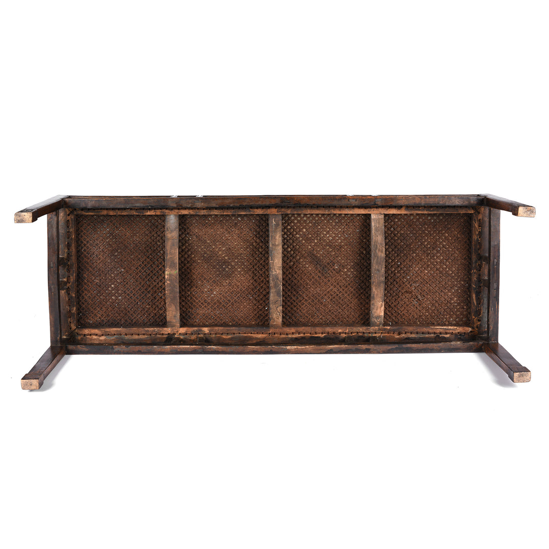 Chinese Caned Bench Qing Dynasty - Ca 1910