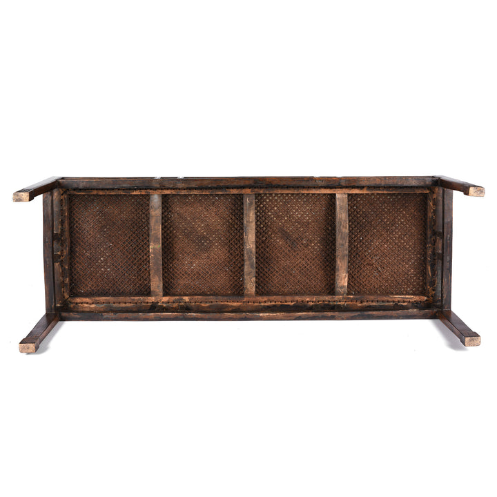 Chinese Caned Bench Qing Dynasty - Ca 1910