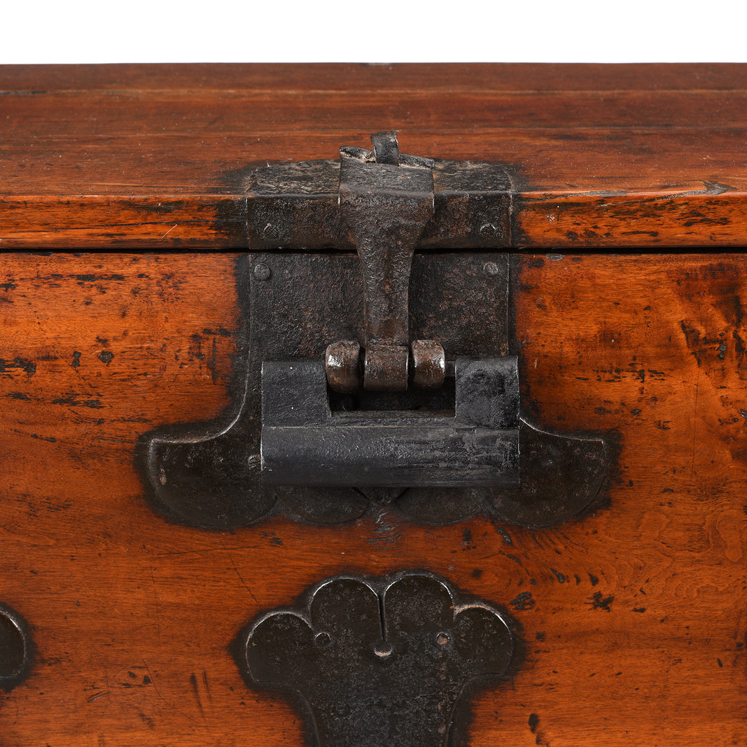 Latch Detail From Antique Korean Pear & Iron Bandaji From Jeju Do - 19th Century | Indigo Antiques