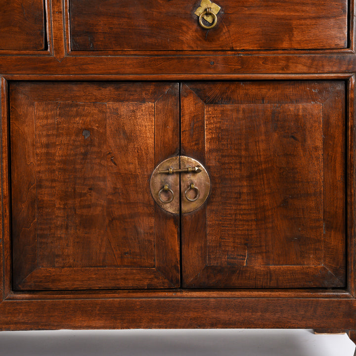 Doors Detail From Antique Walnut Sideboard from Gansu - 19th Century | Indigo Antiques