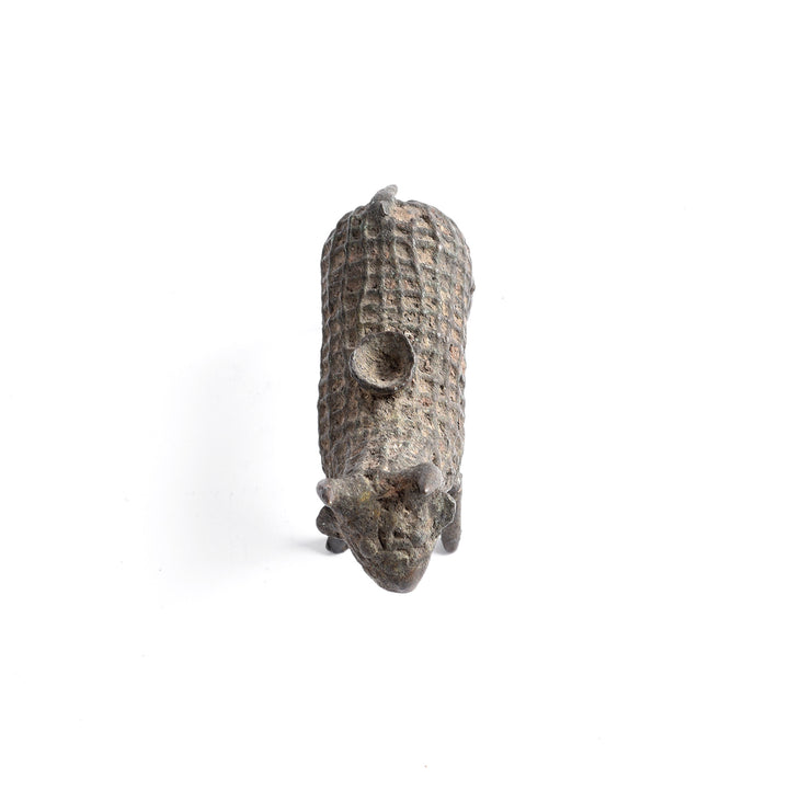 Top Down View From Gond Dokra work Brass Cow From Orissa - Early 20thC | Indigo Antiques