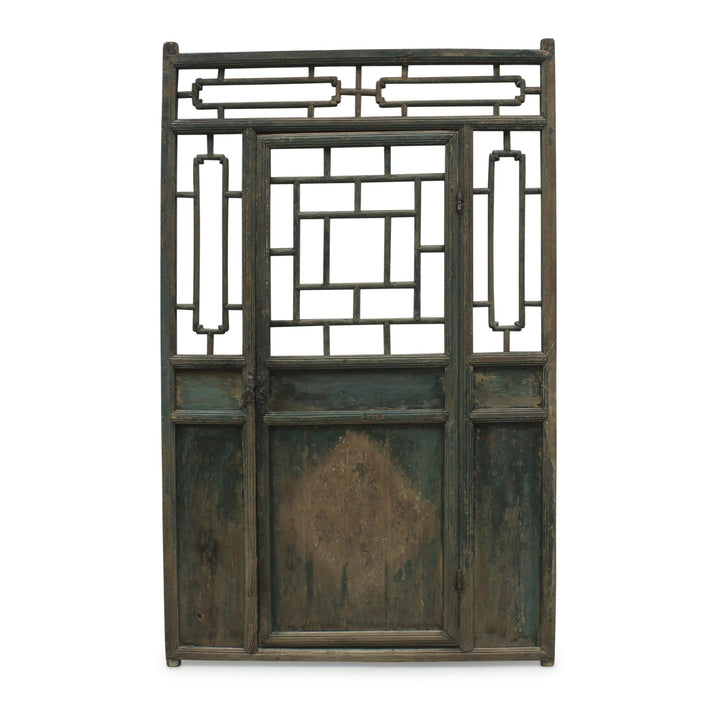 Blue Painted Lattice Door Screen From Shanxi - 19thC - 120 x 5 x 190 (wxdxh cms) - C1335