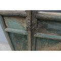 Blue Painted Lattice Door Screen From Shanxi - 19thC